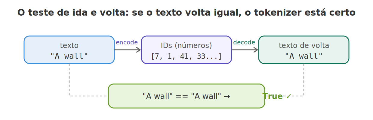 Teste de ida e volta do tokenizer